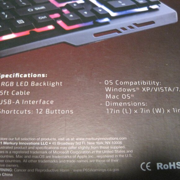 Tactical RGB LED Backlit Gaming USB Metal Keyboard by Evo Core for PC and Mac OS - Picture 4 of 5